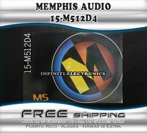 New Memphis Car Audio 15 M512D4 12 4OHMS Subwoofer 600W RMS 1200 Max 
