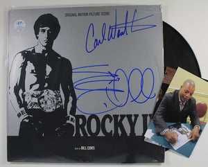 Rocky Sylvester Stallone Carl Weathers LP Signed