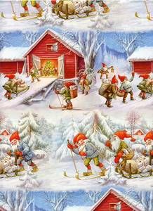   Christmas Gift Wrap by Lars Carlsson Santa Gnome Elf 4325