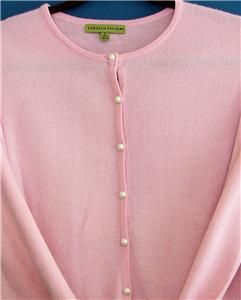Carolyn Taylor Pink Acrylic Cardigan Sweater Womens M