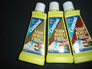 THREE BOTTLES CARBONA STAIN REMOVER COFFEE TEA COFFEE SEALED