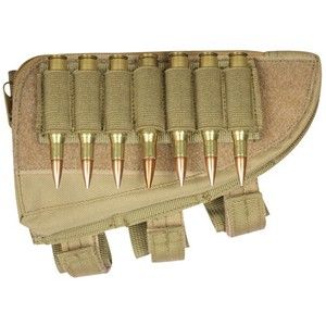 Fox Outdoor Tactical Butt Stock Rifle Shell Pouch Coyote Brown New