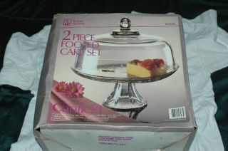 Canfield 2 Piece Footed Cake Set Dome 11 1 4 in Cake Plate 12 in Glass 