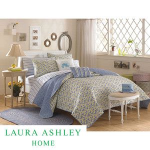 Laura Ashley Carlie Blue Twin Size Quilt