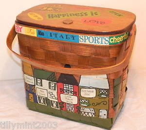 Rare Unique Vintage Caro Nan Basket Retro Kitsch Bag 1974 Elm Grove 