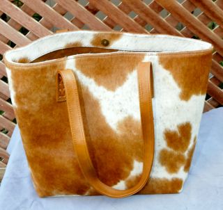 Abbie Caplin Handmade Brizillian Hair on Cowhide Grain Leather Bag 