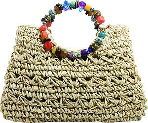 Cappelli Straworld Beautiful Maize Tote with Jeweled Handle Bags 