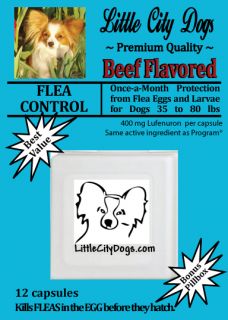 12 Little City Dogs Monthly Lufenuron Flea Control Capsules for Dogs 