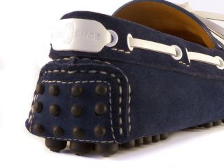 Car Shoe Mens Loafers Shoes in Dark Blue Suede Leather Size US 7 EU 40 