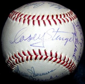 Casey Stengel 1963 Mets Team Signed Baseball JSA LOA