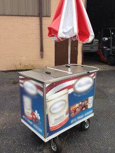 Five 5 Ice cream Italian Ice carts with cold plates and umbrellas new