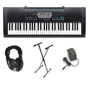 Casio CTK 2100 61 Key Portable Keyboard Package with Headphones, Stand 