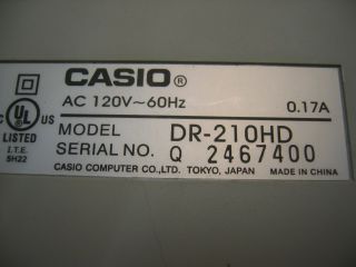 Casio Dr 210HD Printing Calculator Adding Machine