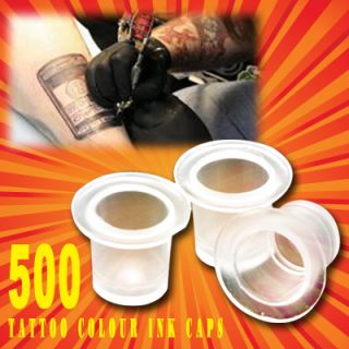 PAQ 500 Vasillos Transparentes Para Tintas de Tatuaje
