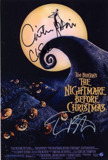 Tim Burton 2 Autograph 2 Signed Nightmare 14X11 Paas