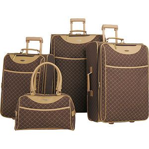 PIERRE CARDIN SIGNATURE BROWN LUGGAGE SET 860 NEW