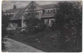 1908 DARK HARBOR MAINE F.F. CALDWELL RESIDENCE STONE STEPS LITHOGRAPH 