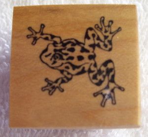 PSX Unused Rubber Mounted Wood Stamp Little Spotted Frog B 068