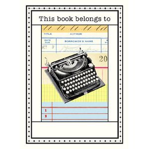 Cavallini Company Bookplates Typewriter Set of 18 BP Typ