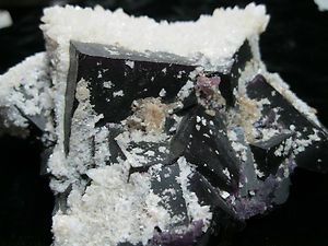   Fluorite cubes covered with Barite crystals from Cave in Rock Illinois