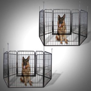 Large Heavy Duty Cage Pet Dog Cat Barrier Fence Exercise Metal Play 