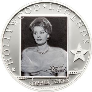 Cook Islands 2011 5$ Hollywood Legends Sophia Loren 25g Silver Coin 