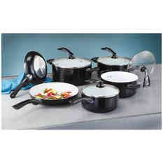 10   Pc. CASTLECREEK™ Ceramic   coat Cookware with Tempered Glass 