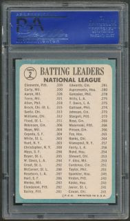   TOPPS N.L. BATTING LEADERS CLEMENTE/CARTY/AARON CARD #2 PSA 8 NM MT