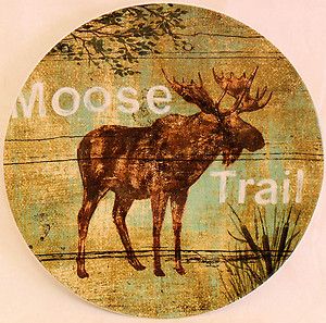 New Casamoda Northern Wildlife 8 Dessert Plate Moose Trail