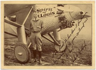 Charles Lindbergh vint Printed SP w Spirit Stlouis 7060