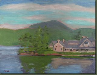 Mosley Vermont Lake Mountain Oil Painting Plein Air Art