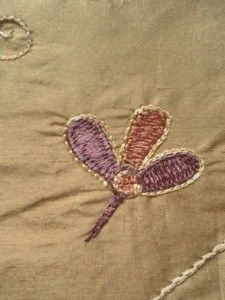 Sanderson Curtain Fabric Catherine 1 2M Embroidered Gold Silk