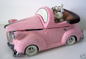 Henry Cavanagh Pink Poodle Car Cookie Jar