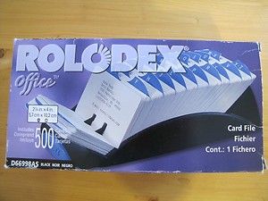 Rolodex Office Card File D66998AS New in Box 500 Cards