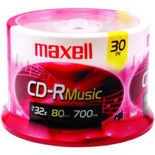 Maxell Music 32x 80 minute / 700MB CD R Media for Audio, 30 Pack 