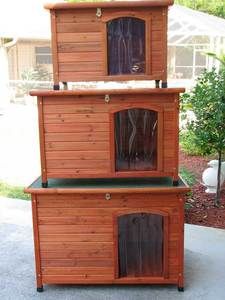 Crown Slanted Roof Cedar Dog Houses in Small Medium or Large with Free 