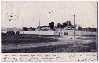 1907 Postcard Alamo Amusement Park Cedar Rapids Iowa
