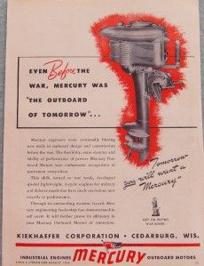 1944 Kiekhaefer Corporation Mercury Outboard Motors for Military Use 