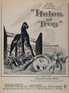 1956 Movie Ad Helen of Troy Rossana Podesta Jack Sernas   ORIGINAL 