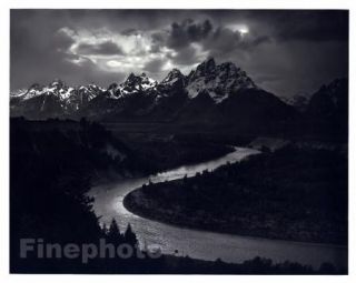   Grand Tetons Wyoming Landscape Photo Engraving by Ansel Adams