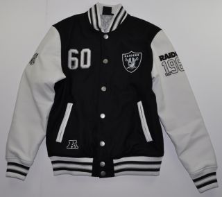 Majestic Athletic Melton Wool Varsity Letterman Jacket Oakland Raiders 