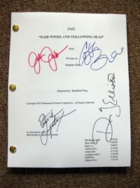 JAG TV signed script Catherine Bell + CAST! Fair Winds