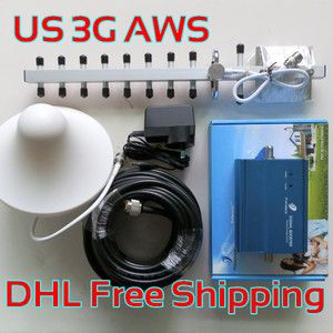 Cell Phone Signal Booster Repeater US 3G AWS in Building Amplifier Kit 