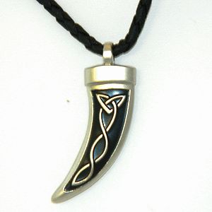 Irish Products Celtic Glory Tooth pendant leather necklace 8066