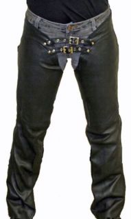   Low Rise Soft Leather Motorcyle Chaps Size XL New LLC1003