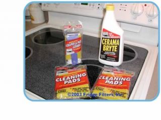 Cerama Bryte Ceramic Cooktop Cleaner 28 oz Scraper and 9 Cleaning Pads 