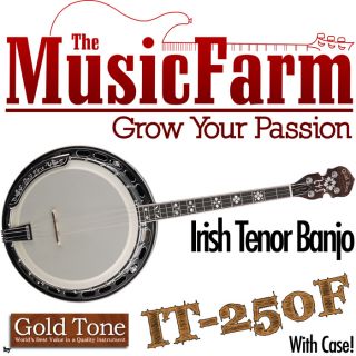 Gold Tone IT 205F 4 String 17 Fret Irish Tenor Banjo with Case