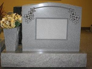    GRANITE CARVED TOMBSTONE HEADSTONE CEMETERY GRAVE MARKERS WITH VASE