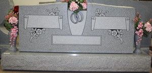   Granite Center Vase Tombstone Headstone Cemetery Grave Markers