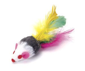 Fur Feathers Mice Asst Lots Real Fur Cat Toys